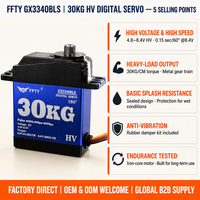 Servomoteur numérique brushless HV 30 kg à engrenages métalliques, 180 degrés, couple élevé, pour voiture RC, avion, jouet, direction, systèmes radio 8,4 V FFFTY
