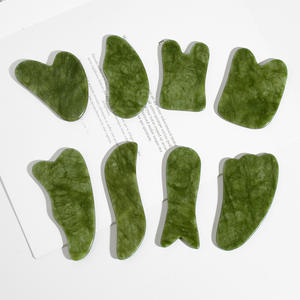 Maßgefertigter Natürlicher Nephrit Gesichts-Grüner-Jade-Stein Gesichtsroller <span class=keywords><strong>Gua</strong></span> <span class=keywords><strong>Sha</strong></span> Massagegerät OEM Marke LRYS Modell mit Box CN/<span class=keywords><strong>GUA</strong></span> - Product Image 1