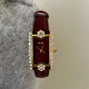 Reloj de Cuarzo Vintage IEKE Rectangular Pequeño para Mujer, Elegante, Sencillo, Moderno y Versátil con Correa de Cuero, Venta al por Mayor - Product Image 1