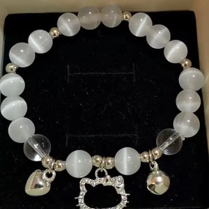TikTok-style <strong>Hello</strong> <strong>Kitty</strong> Heart Bell DIY Beaded <strong>Bracelet</strong> for Women, Handmade Friendship Wristband, Gift for Girlfriend &amp; Students - Product Image 1
