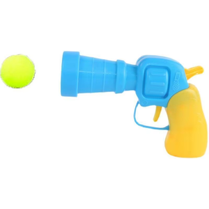 Giocattolo per Gatti con Palla Silenziosa, Catapulta Ecologica in Peluche con Pistola di Lancio in Plastica, Stile Cartone Animato - Product Image 1