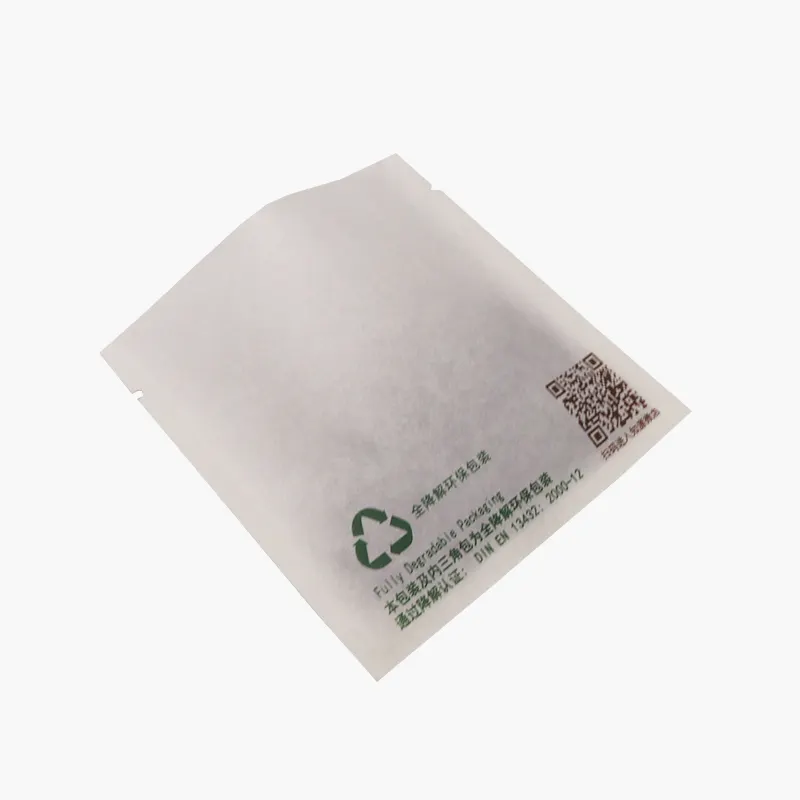 Biodegradable Threes Side Heat Sealing Pouch Food Package Empty Tea Bag Small Coffee Tea Packaging Bags 3 side seal bag