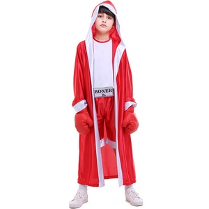 Costume d'halloween deux couleurs vêtements de sport pour enfants Boxer rouge et bleu Costume de compétition de boxe pour enfants - Product Image 1