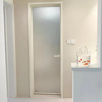 Porte de salle de bain en aluminium ultra-étroite sur mesure, étanche, pour hôtel, appartement, villa, ouverture manuelle, isolation phonique et thermique