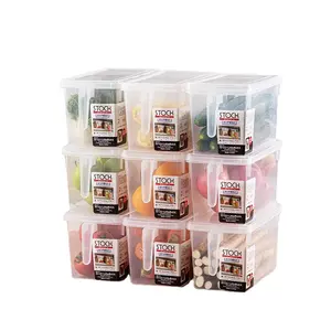 Eco-friendly Pantry Food Containers Storage Transparent Preserving Refrigerator Organizer Bin Clear Kitchen Container Box