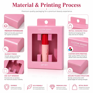 Caja de Embalaje Cosmético Personalizada, Caja de Papel para Lápiz Labial con Inserto de Papel, Protección para Lápiz Labial, Diseño Gratuito ODE y OEM - Product Image 4
