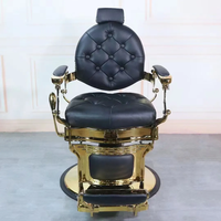 Chaise de barbier rétro pour salon de coiffure, dorée, prix d'usine