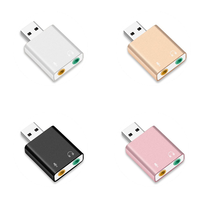 Tarjeta de sonido 3D Interfaz de controlador USB Tarjeta de sonido de audio externa Virtual 7,1 canales 3,5mm Caja de color USB 2,0 Pequeño portátil Stock
