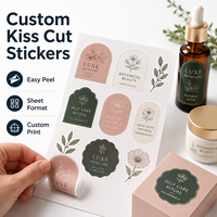 Autocollants personnalisés en feuille PET imperméable, durables pour l'extérieur, formes personnalisées, étiquettes logo, faciles à décoller pour la décoration de bougies et de marques artisanales