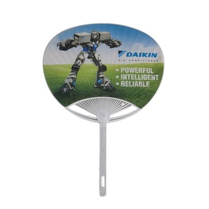 Wholesale Promotional Blue Angel Craft Style Card Pattern Plastic Church Hand Fans Business & Church Sport Souvenirs PP Material