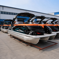 Bateau ponton de luxe 12 places à entretien facile et style unique, avec arche électrique et salon avant, idéal pour les fêtes sur le lac, les rassemblements familiaux et la pêche
