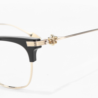 Lunettes de vue multifocales de luxe unisexes noires et dorées, style punk classique, pour hommes et femmes, avec correction de la presbytie.