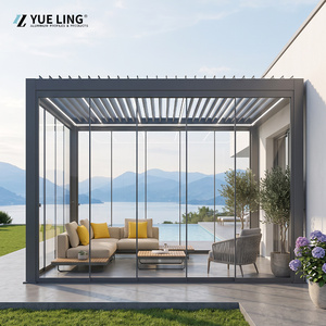 Luxury Modern Outdoor Pergola Aluminium Waterproof Automatic Louver Roof Metal Garden Pergola - Product Image 2