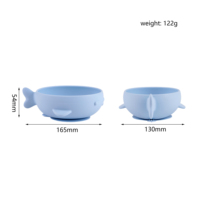 Bol et assiette à ventouse en silicone de qualité alimentaire pour bébé, ensemble de vaisselle créatif en forme de poisson pour l'alimentation des nourrissons, logo personnalisé
