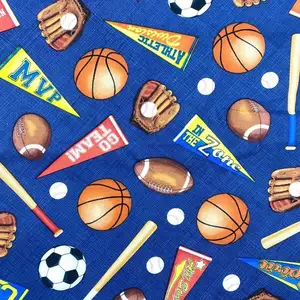Баскетбол, регби, футбол, печатные материалы, liberty london, мультяшная тканая 100% хлопковая Поплиновая ткань для мальчиков, футболка