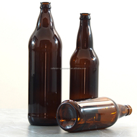 Bouteilles de bière en verre ambré foncé de grand volume 620 ml/650 ml/1000 ml pour l'emballage de la bière, bouteilles de boissons avec couvercles