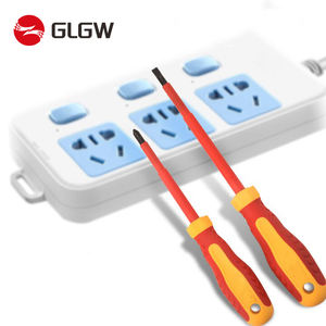 Softcase 5 Stück Isolierte Schlitz schrauben dreher Spannungs prüfer Stift Kreuz schlitz schrauben dreher Kombination Handwerkzeug satz für Elektriker - Product Image 5