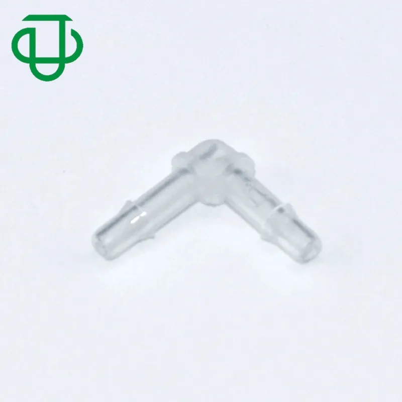 JU Natural PP 3/32" 2.4mm Easy Assembly Hose Barb 2 Ways L Type 90 Degree Barbed Elbow Bend Ink Tube Connector