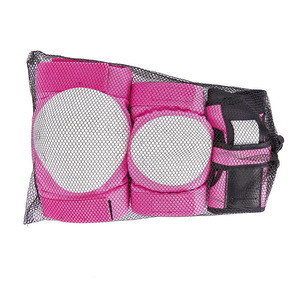 Équipement de protection pour patinage à roulettes pour enfants, ensemble de 6 pièces, coussinets pour genoux, coudes et mains, absorption des chocs, unisexe, rose - Product Image 1