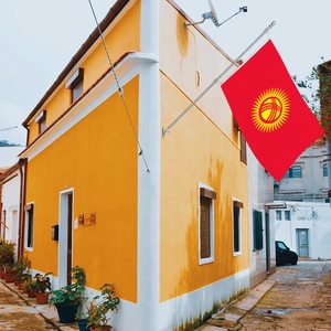 <span class=keywords><strong>Bandera</strong></span> Nacional de <span class=keywords><strong>Kirguistán</strong></span> 3x5 pies (90x150cm) Doble Cara Roja Amarilla con Sol, Venta al por Mayor, Bajo MOQ, Diseño Personalizado de Fábrica - Product Image 3