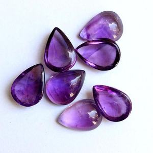 Vente en gros d'améthyste calibrée en forme de poire Cabochon de pierres précieuses en vrac de qualité naturelle pour la fabrication de bijoux plaine par carat - Product Image 3