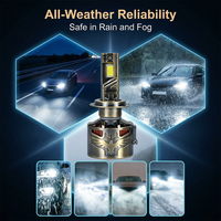 Phares LED de voiture DGLS D45 170W à puissance réglable, puces 5080, matrice d'ensembles de puces, 3 caloducs, ventilateur haute vitesse, ampoules auto 6500K H7