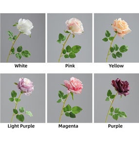 ZZLTY Rose artificielle personnalisée, rose <span class=keywords><strong>Lara</strong></span> unique, décoration de mariage/maison, bouquet de mariée, Saint-Valentin - Product Image 2