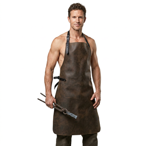 Tablier en cuir uni, durable, sans poches, pour la cuisine et l'usage quotidien - Product Image 5