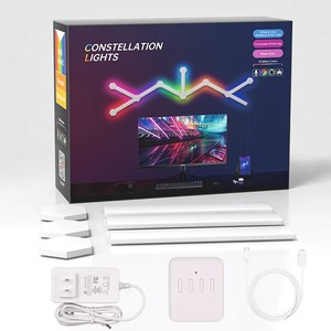 Tự làm thông minh Glide sáng tạo thanh ánh sáng tuya App Led RGB phòng chơi game <span class=keywords><strong>n</strong></span>ối tường chơi game ánh sáng âm nhạc đồng bộ cho trang trí <span class=keywords><strong>n</strong></span>ội thất - Product Image 2