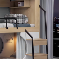 Lit superposé en bois avec armoire de rangement, tiroir et étagère à chaussures, lit superposé moderne pour enfants, chambre, appartement, dortoir