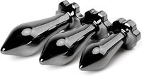 Analplugs 3er-Pack Anal-Trainer Blütenförmige Anal-Spielzeuge Sexspielzeuge mit Juwelen Weich 100% Wasserdicht Schwarze Aluminiumlegierung für Männer und Frauen