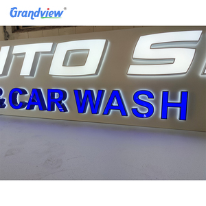 Kinh doanh ngoài trời phía trước Biểu tượng dấu hiệu 3D LED ánh sáng kênh thư bàn chải sơn kim loại tùy chỉnh 3D Logo Led đăng ký với bảng hiệu trở lại hộp - Product Image 3