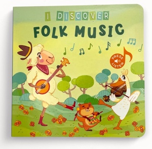 Discover Folk Music Sound Book para bebés con 6 canciones folclóricas americanas reales Libro de tablero interactivo con música - Product Image 1
