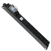 Unité de distribution d'alimentation (PDU) L6-30P avec compteur, 30A, 220V-250V, 6 prises C13, disjoncteur, en alliage d'aluminium