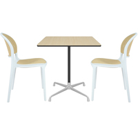 Table d'extérieur légère en alliage d'aluminium avec plateau HPL, table de restaurant commerciale en gros.