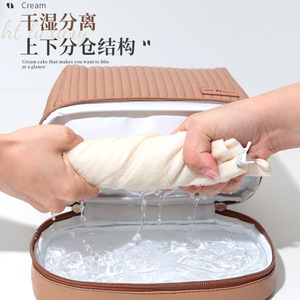 Beilian Dry Wet Separation Makeup Bag Rectangle Portable Travel Toiletries Storage Luxury Handbag - Product Image 4