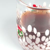 Vaso de Vidrio de 10oz Hecho a Mano con Confeti de Colores, Vaso Decorativo para Whisky, Diseño de Icono Personalizado, Vaso para Beber Agua para Navidad