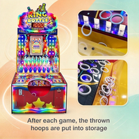 Machine de jeu d'arcade à monnayeur pour attraper les anneaux et les bouteilles, avec éclairage LED et système de rédemption de tickets, pour hôtels et centres commerciaux