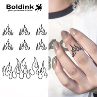 Tatouage au stylo Boldink personnalisé, motif flamme minimaliste réaliste, art corporel, imperméable, longue durée (2 semaines), encre Jagua Juice