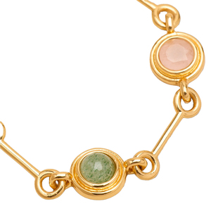 Conjunto de Collar y Pulsera Gemnel de Plata de Ley 925 de Alta Calidad con Incrustaciones de Piedras Naturales Multicolores Redondas - Product Image 6
