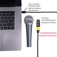 Puce intégrée câble usb c vers xlr noir 2m 3m 3pin USB TYPE C vers XLR câble audio tresse en nylon TYPE C vers câble d'enregistrement microphone