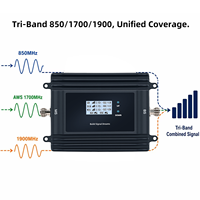 Amplificador de Señal de Teléfono Celular 850/AWS1700/1900MHz, GSM LTE 5G 4G 3G 2G, Gran Cobertura, Potencia de Salida de 72dB, Ganancia MGC AGC