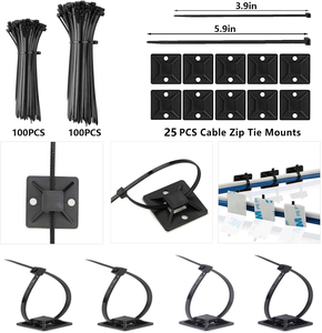 <span class=keywords><strong>Kit</strong></span> di 298 Pezzi per Gestione Cavi con Fascette, Supporti in Plastica, Organizzatore per Cavi con Clip a Zip - Product Image 3