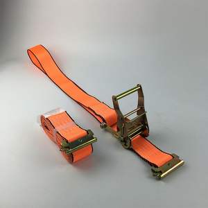 Sangles d'arrimage à cliquet rétractables jaunes en polyester durable de <span class=keywords><strong>2</strong></span> pouces (<span class=keywords><strong>2</strong></span>*12FT) pour camions et remorques, capacité 4400LBS, compatibles avec les rails E-Track - Nouveauté ! - Product Image 6