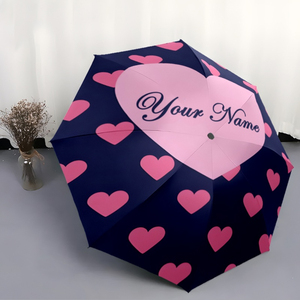 1 <span class=keywords><strong>Parapluie</strong></span> Pliant Personnalisé avec Nom en Forme de Cœur, Sans Minimum de Commande, Cadeau d'Amour Personnalisé, Impression UV, Commande Unique, Guarda Chuva Personalizado - Product Image 4