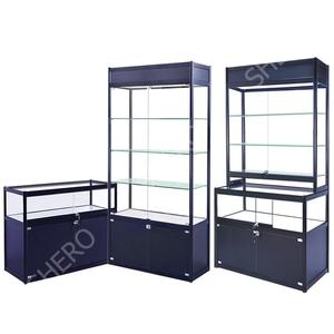 Khung Nhôm Vàng Giá Rẻ Thương Mại Khung Kính Màu Đen Khung Trưng Bày Tháp Kính - Product Image 5