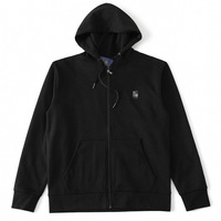 Veste à capuche unisexe zippée, style basique, coupe ample, unie, dix couleurs, pour le commerce extérieur transfrontalier, avec logo brodé