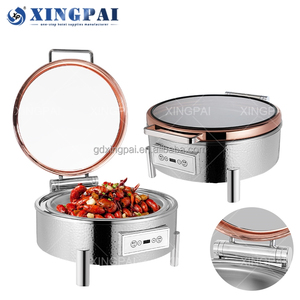 الأكثر مبيعاً من مصنع XINGPAI تم طرقة 6 لترات طقم تدفئة الطعام العربي مع غطاء زجاجي - Product Image 3