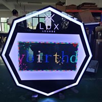 Panneau LED RGB programmable octogonal avec texte défilant, logo personnalisé, présentoir de bouteilles LED, boîte lumineuse pour discothèque, bar, service VIP