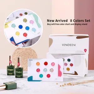 VENDEENI — Kit de vernis Gel UV/LED, palette de 8 couleurs, boîte-cadeau, prix d'usine, nouvelle collection